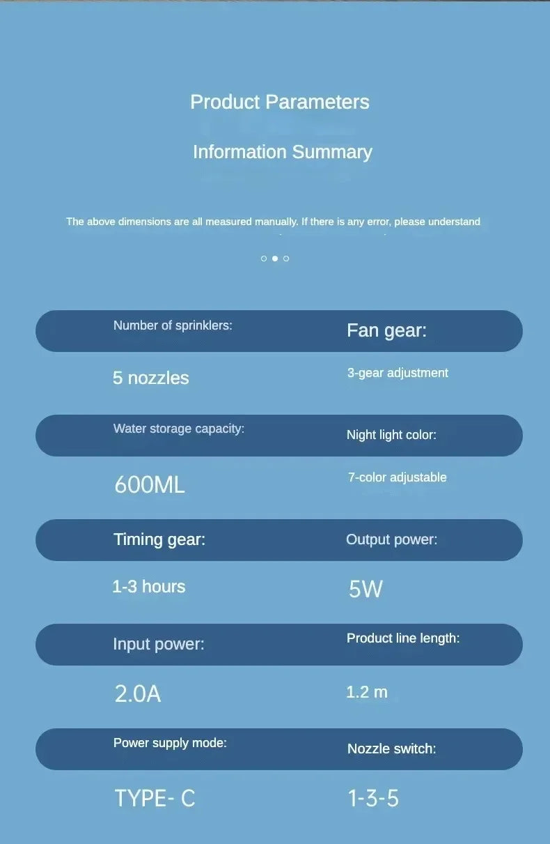 Ventilador/ Humidificador Portátil